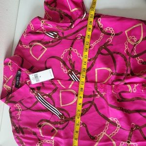 Nwt Ralph LaurenWomen's Pink Print Belted Silk Shirtdress sz-16